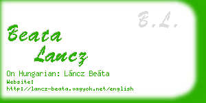beata lancz business card