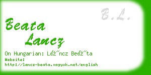 beata lancz business card